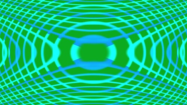cyan hypno animation in green screen