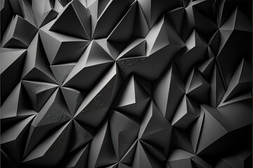 Black triangular abstract background, Grunge surface,. Generative AI