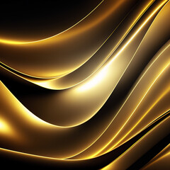 Abstract golden background with waves. Luxury golden background. Generated by AI