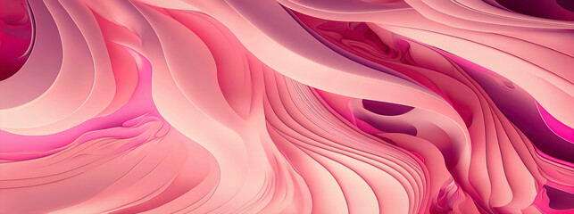 Panoramic pastel pink abstract wave wallpaper, pink pastel background