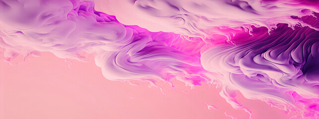 Fototapeta na wymiar Panoramic pastel pink abstract wave wallpaper, pink pastel background
