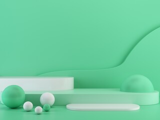 Minimal scene abstract podium geometric shape pastel color. design template modern style wall background for booth ,stage ,product display ,table ,mock up composition. 3d rendering ,3d illustration