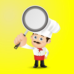Chef with different poses. vector