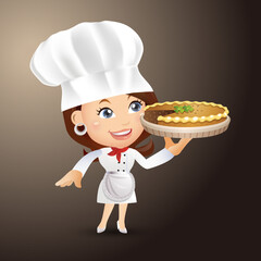 Chef with different poses. vector