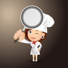 Chef with different poses. vector