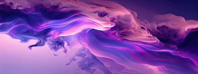 Fototapeta na wymiar Panoramic purple pastel abstract wave wallpaper, purple pastel background