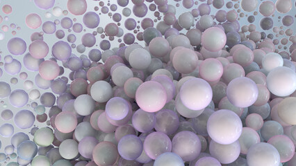 beautiful abstract background with many glossy lightweight balls