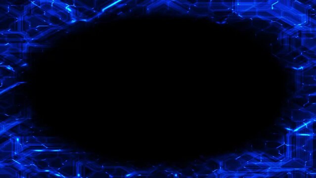 super computer blue sifi with black background