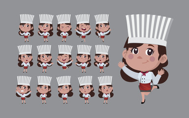 Set of Chef characters in different poses