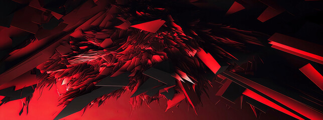 Panoramic red abstract wave wallpaper, red background