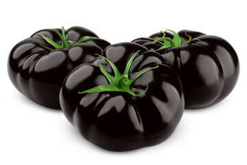 black Tomato, isolated on white background, clipping path, full depth of field