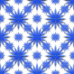 花模様のリピートパターン、光る星の様な壁紙模様、シームレスパターンの背景イラスト、繰り返す立体模様