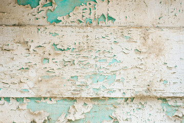 Blue, turquoise, white old wooden plank background. stripes