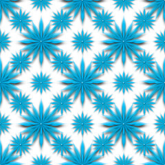 花模様のリピートパターン、光る星の様な壁紙模様、シームレスパターンの背景イラスト、繰り返す立体模様