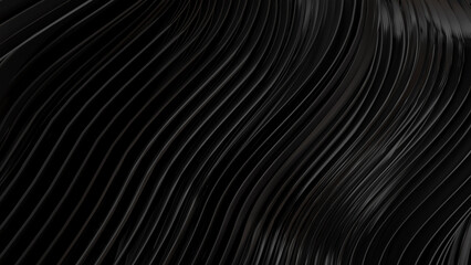 abstract background with black wavy surface close up view