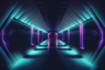 abstract light background glowing neon tunnel