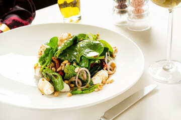 Green vegetable salad  in restaurant