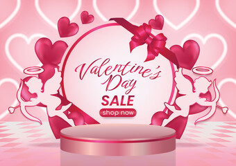 valentine's day sale display website banner background