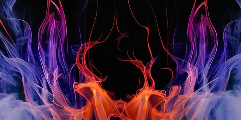 Colorful smoke clouds and shiny glitter abstract background.