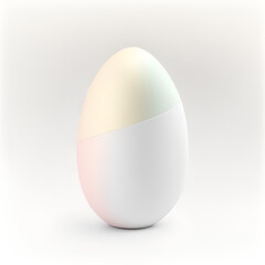 Minimalist white egg with white background, generative AI