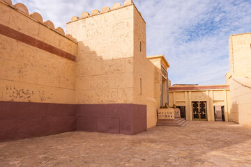 Abandoned stone building in the middle of the desert in Morocco