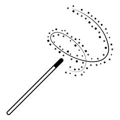 Magic wand logo, icon stick star, trick sparkles wand princess
