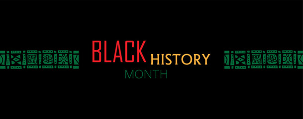 Black history month text on black background
