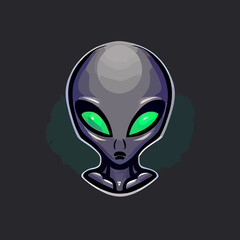 Alien flat design, Alien vector icon illustration