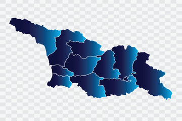 Georgia Map indigo Color on White Background quality files png