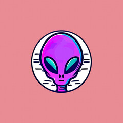 Alien flat design, Alien vector icon illustration