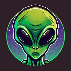 Alien flat design, Alien vector icon illustration