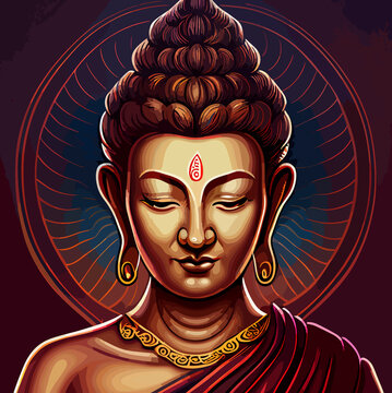 buddha flat design, vector art, buddha icon