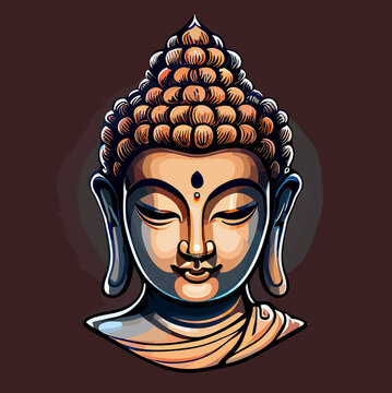 buddha flat design, vector art, buddha icon