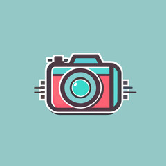 camera flat design, vector art, camera icon