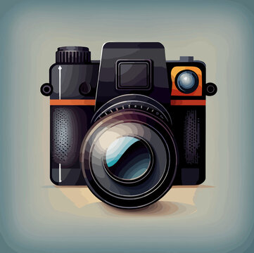 camera flat design, vector art, camera icon