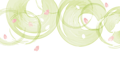 桜の水彩風　春の背景イラスト