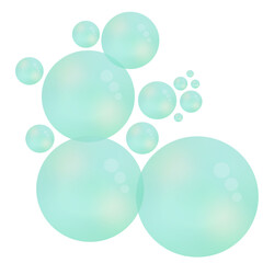 Scattered Green Bubbles Illustration