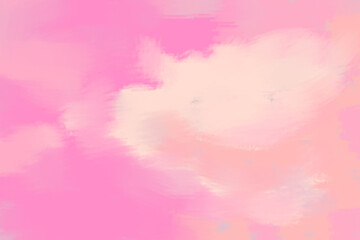 abstract painting of pink sky with white clouds