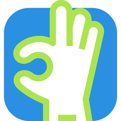 Fototapeta premium okay colored line icon for decoration, website, web, mobile app, printing, banner, logo, poster design,card,social media,template, etc.