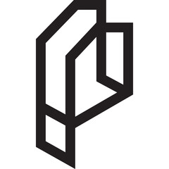 p lettering building concept for decoration, website, web, mobile app, printing, banner, logo, poster design,card,social media,template, etc.