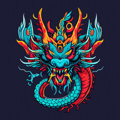 chinese dragon icon illustration