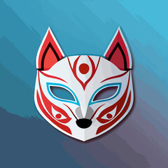 kitsume mask vector icon illustration