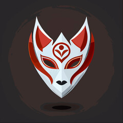 kitsume mask vector icon illustration