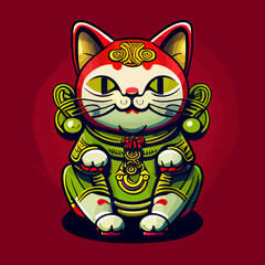 lucky cat vector icon illustration