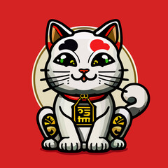 lucky cat vector icon illustration