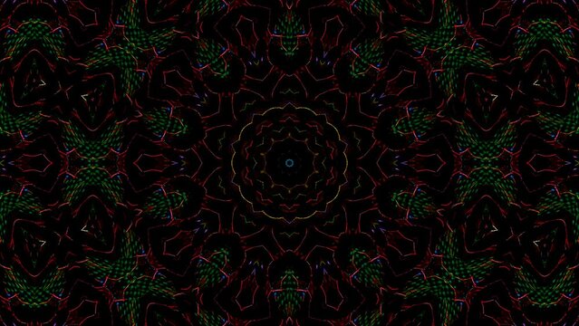 Abstract Kaleidoscope pattern with full colors. Magic mandala. 4k	