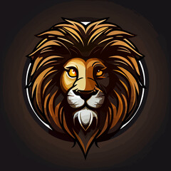 Obraz premium Lion flat design, vector art, Lion icon