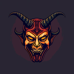 chinese demon mask flat design, vector art, demon mask icon