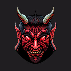chinese demon mask flat design, vector art, demon mask icon
