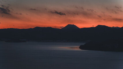 屈斜路湖 北海道 夕焼け
